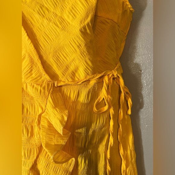 Shein Curve Vivid Eden Ruffle Trim Wrap Knot Side Cami Halter Dress Nwt - Picture 4 of 5